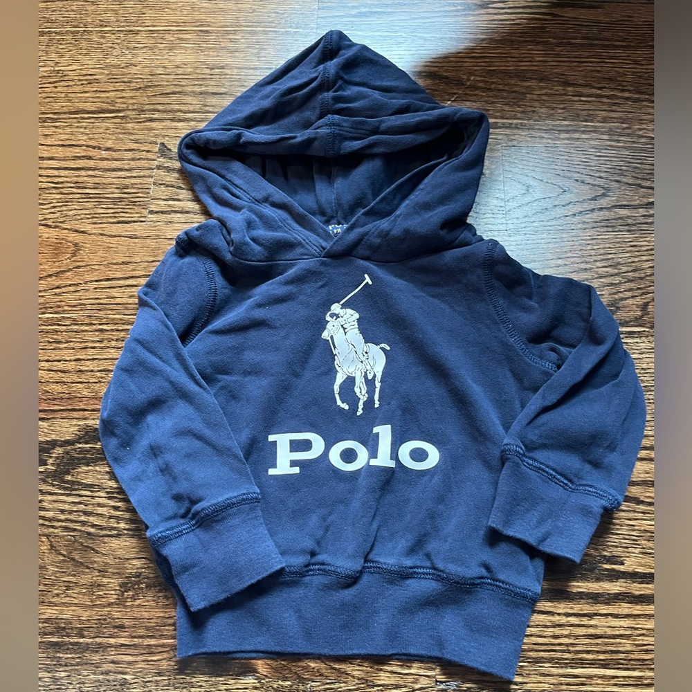 Polo Ralph lauren hoodie. Navy blue unisex size 2T